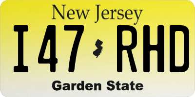 NJ license plate I47RHD