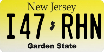 NJ license plate I47RHN