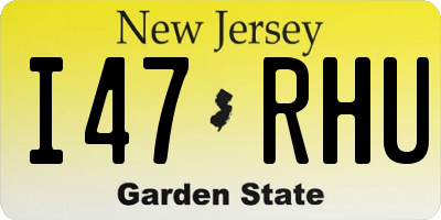 NJ license plate I47RHU