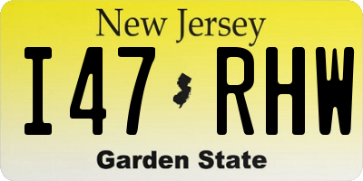 NJ license plate I47RHW