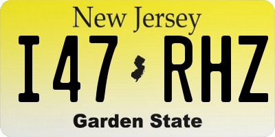 NJ license plate I47RHZ