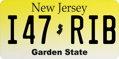 NJ license plate I47RIB