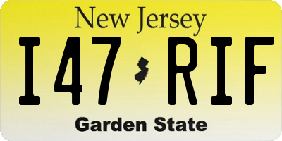 NJ license plate I47RIF
