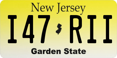NJ license plate I47RII
