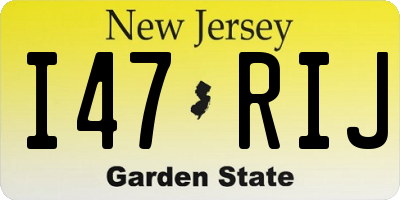 NJ license plate I47RIJ