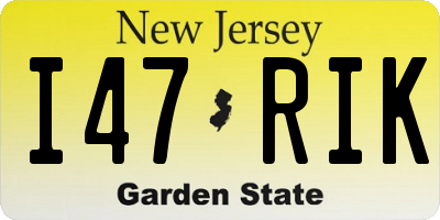 NJ license plate I47RIK