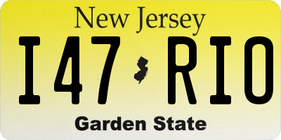 NJ license plate I47RIO