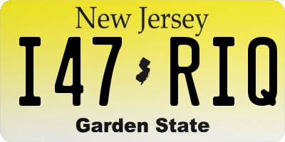 NJ license plate I47RIQ