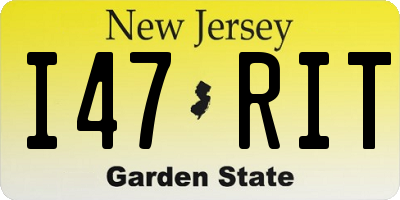 NJ license plate I47RIT