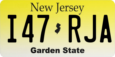 NJ license plate I47RJA