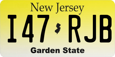 NJ license plate I47RJB