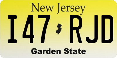 NJ license plate I47RJD