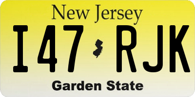 NJ license plate I47RJK