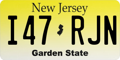 NJ license plate I47RJN