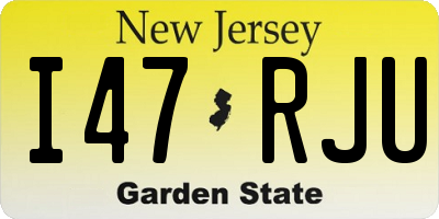 NJ license plate I47RJU
