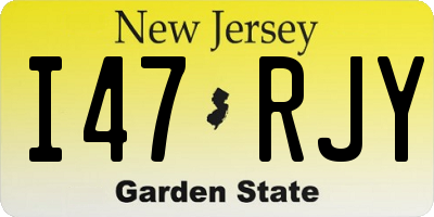 NJ license plate I47RJY