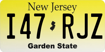 NJ license plate I47RJZ