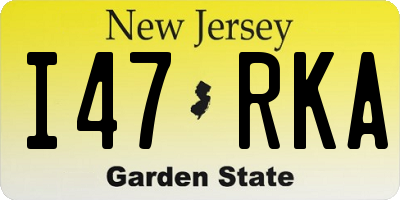 NJ license plate I47RKA
