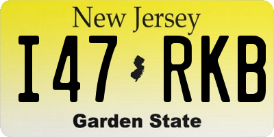 NJ license plate I47RKB