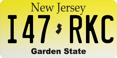 NJ license plate I47RKC