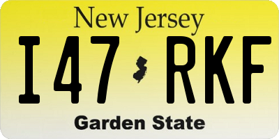 NJ license plate I47RKF