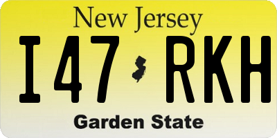 NJ license plate I47RKH
