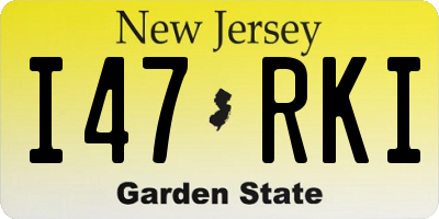 NJ license plate I47RKI