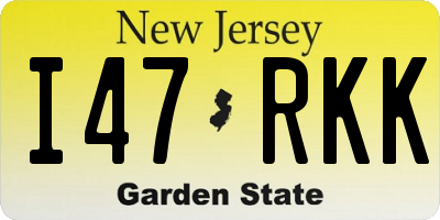 NJ license plate I47RKK