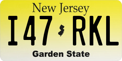 NJ license plate I47RKL