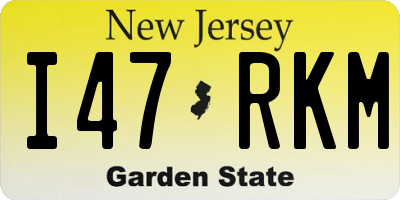NJ license plate I47RKM