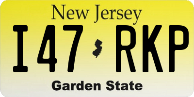 NJ license plate I47RKP