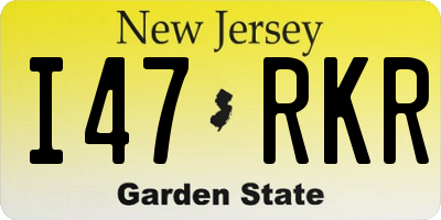NJ license plate I47RKR