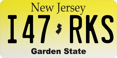 NJ license plate I47RKS