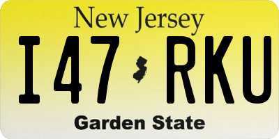NJ license plate I47RKU