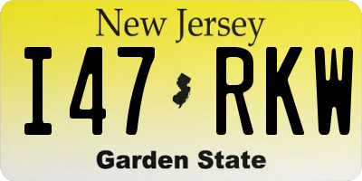 NJ license plate I47RKW