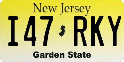 NJ license plate I47RKY