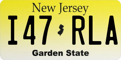 NJ license plate I47RLA
