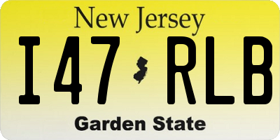 NJ license plate I47RLB