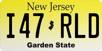 NJ license plate I47RLD