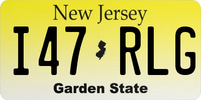 NJ license plate I47RLG