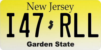 NJ license plate I47RLL