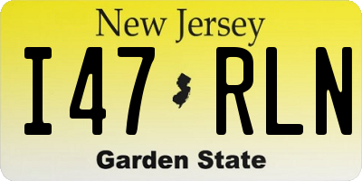 NJ license plate I47RLN