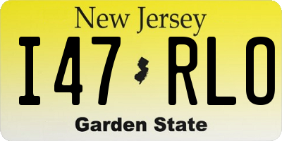 NJ license plate I47RLO