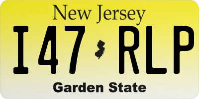 NJ license plate I47RLP