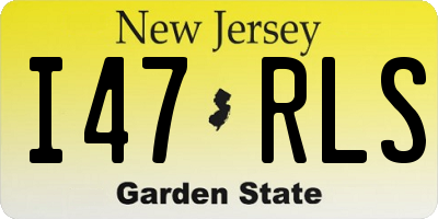 NJ license plate I47RLS