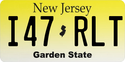 NJ license plate I47RLT