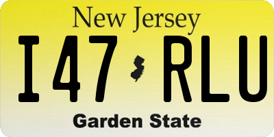 NJ license plate I47RLU
