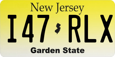 NJ license plate I47RLX
