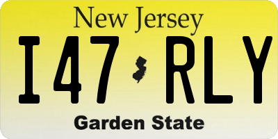 NJ license plate I47RLY