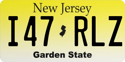 NJ license plate I47RLZ